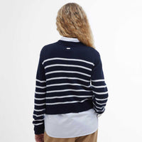 Navy Barbour Womens Emery Knitted Jumper Model Back