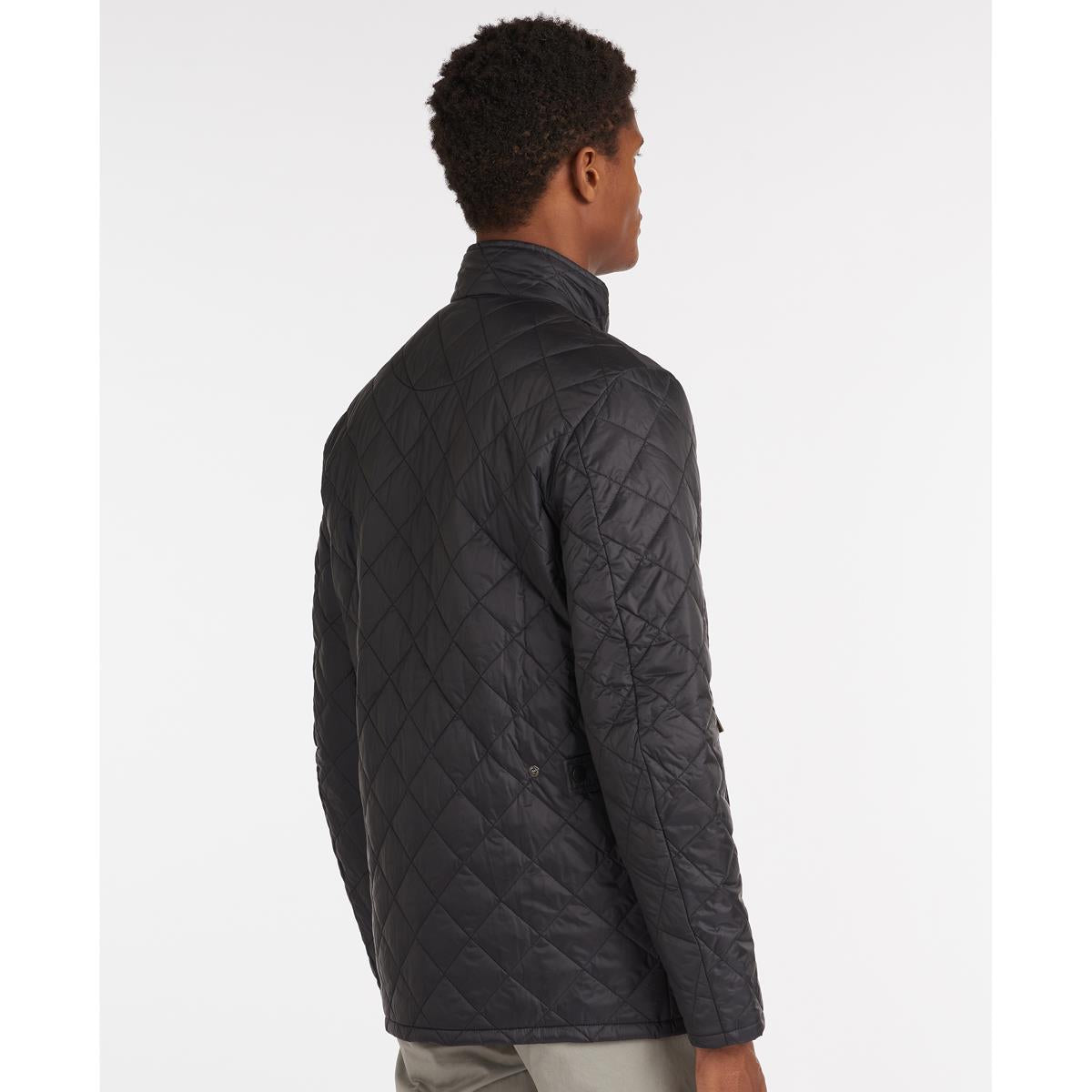 Black Barbour Mens Flyweight Chelsea Quilted Jacket Back
