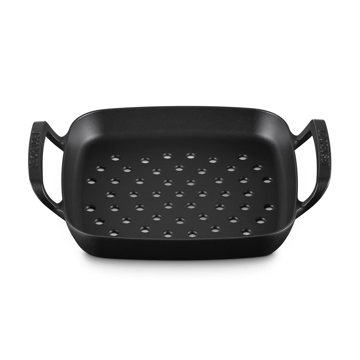 Le Creuset Cast Iron BBQ Square Grill Basket perforations