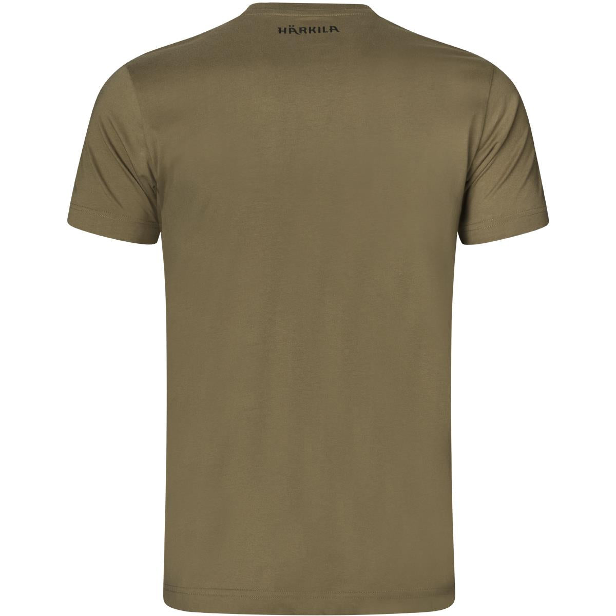 Dark Antique Bronze Harkila Mens Logo Band T-Shirt BACK