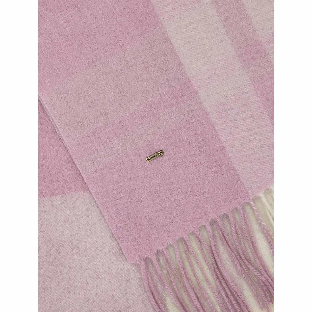 Dusky Rose Dubarry Womens Kinvara Wool Check Scarf Detail