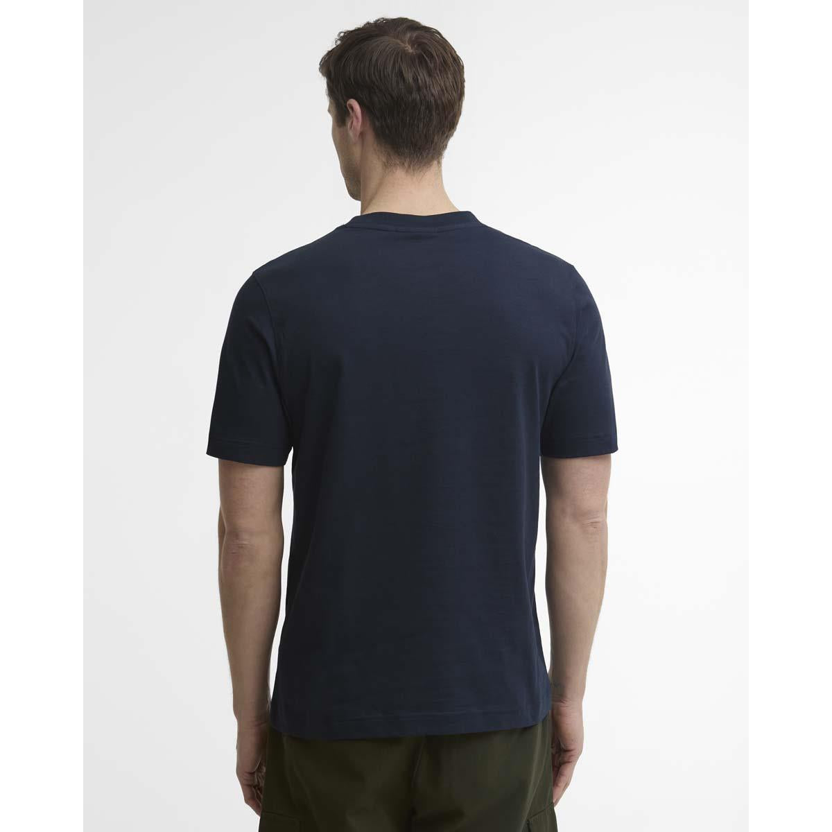Dark Navy Barbour Mens Hook Relaxed Graphic T-Shirt BACK