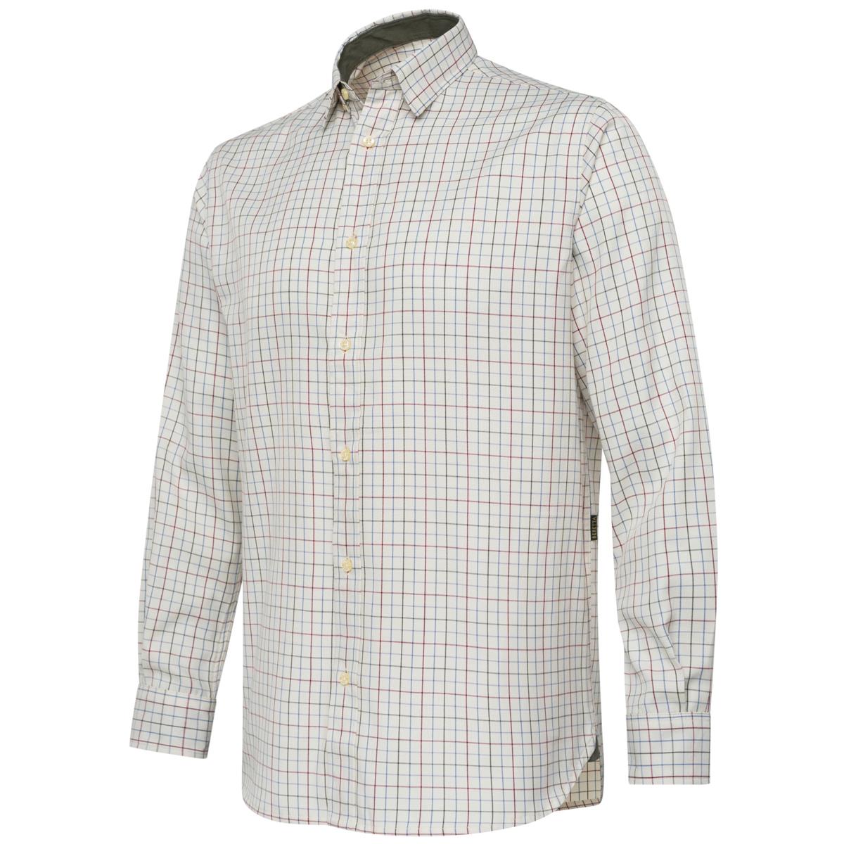 Ivory & Blue Check Beretta Mens Charlow LS Shirt