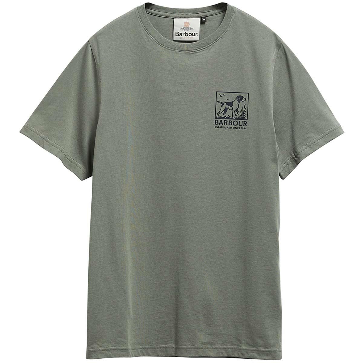 Agave Green Barbour Mens Setter Graphic Tailored T-Shirt