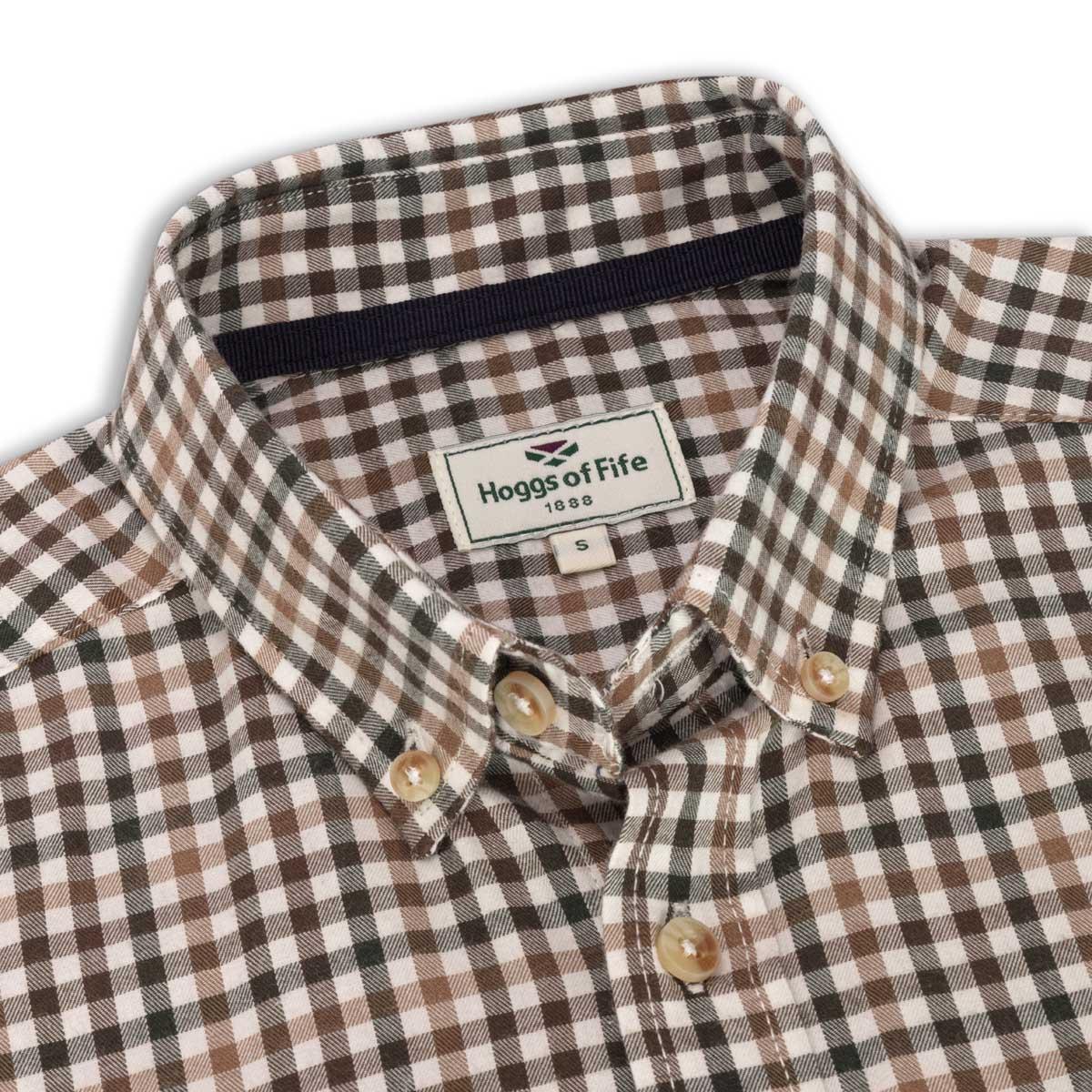 Hoggs Of Fife Mens Garvock Cotton Twill Herringbone Check Shirt