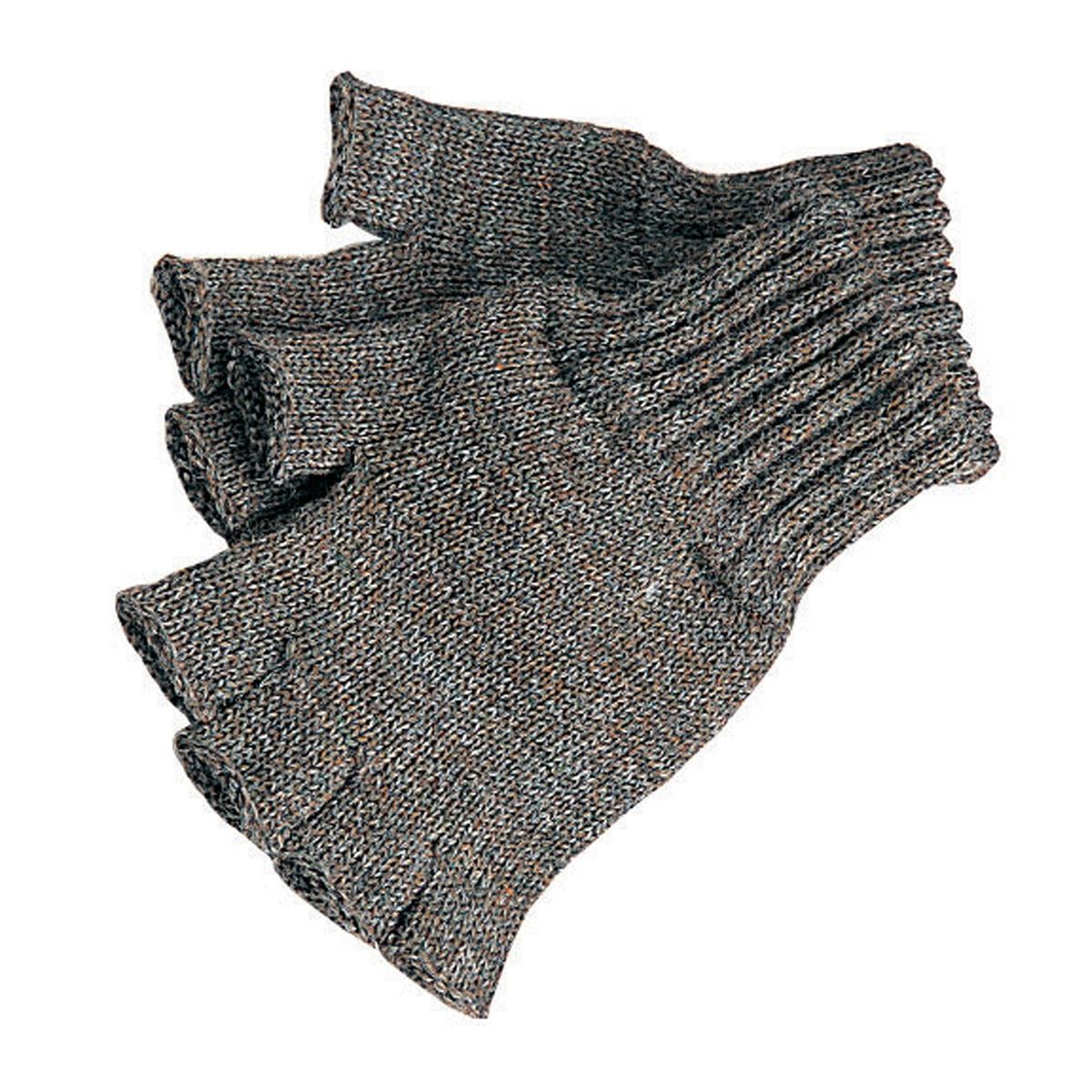 Green Barbour Mens Knitted Lambswool Fingerless Gloves