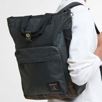 Sage/Classic Barbour Field Wax Backpack Back