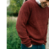 Albert and Maurice Donegal Rib Jumper Damson