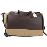 Teales Wheeled Holdall Khaki Canvas & Leather