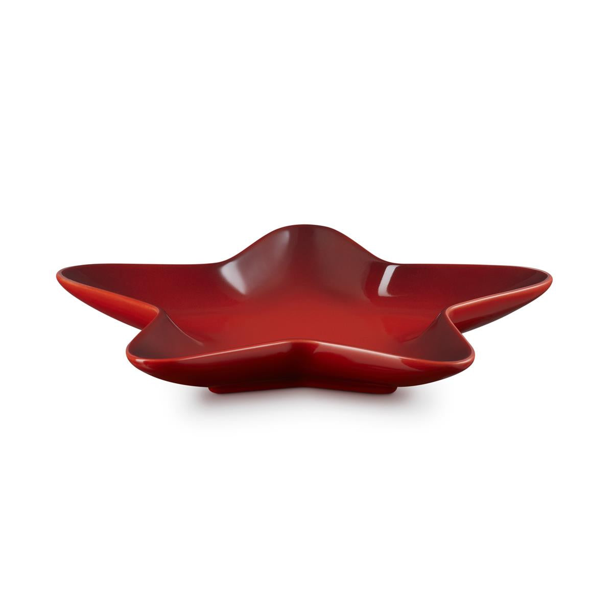 Cerise Le Creuset Stoneware Star Plate 20cm Side View