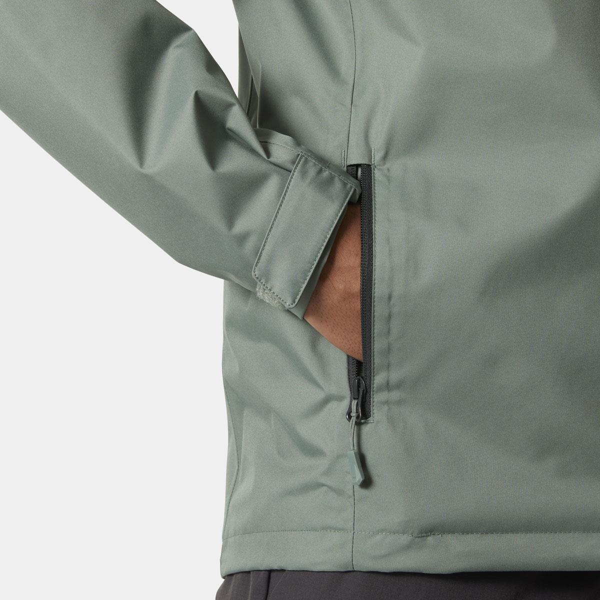 Grey Cactus Helly Hansen Mens Crew Hooded Jacket 2.0 hood pocket