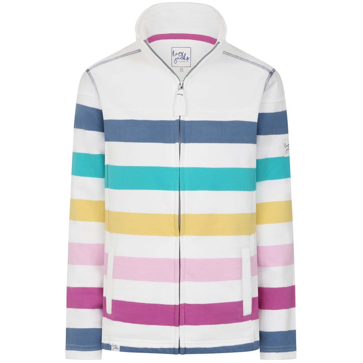 Lazy Jacks Womens LJ32 Striped Full Zip Sweatshirt