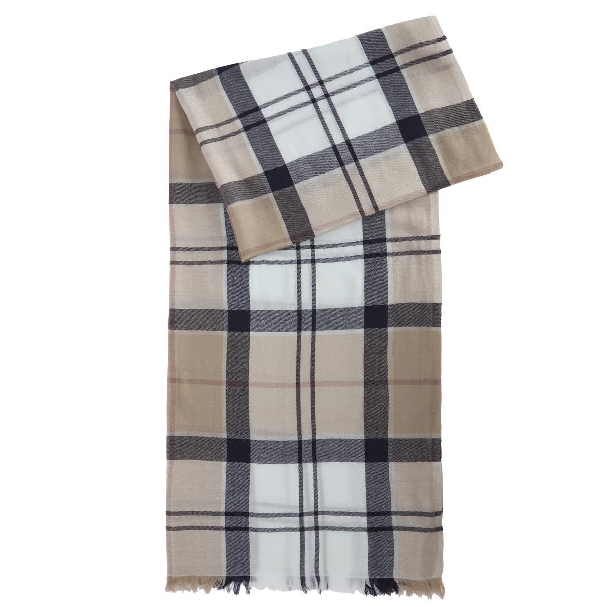 Rosewood Tartan Barbour Womens Verona Pashmina Scarf