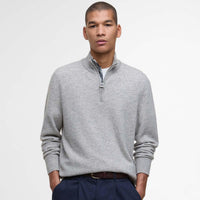 Barbour Mens Waterbury Half ZIp Sweater mist model