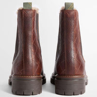 BROWN Barbour Womens Evie Faux Fur Chelsea Boot BACK