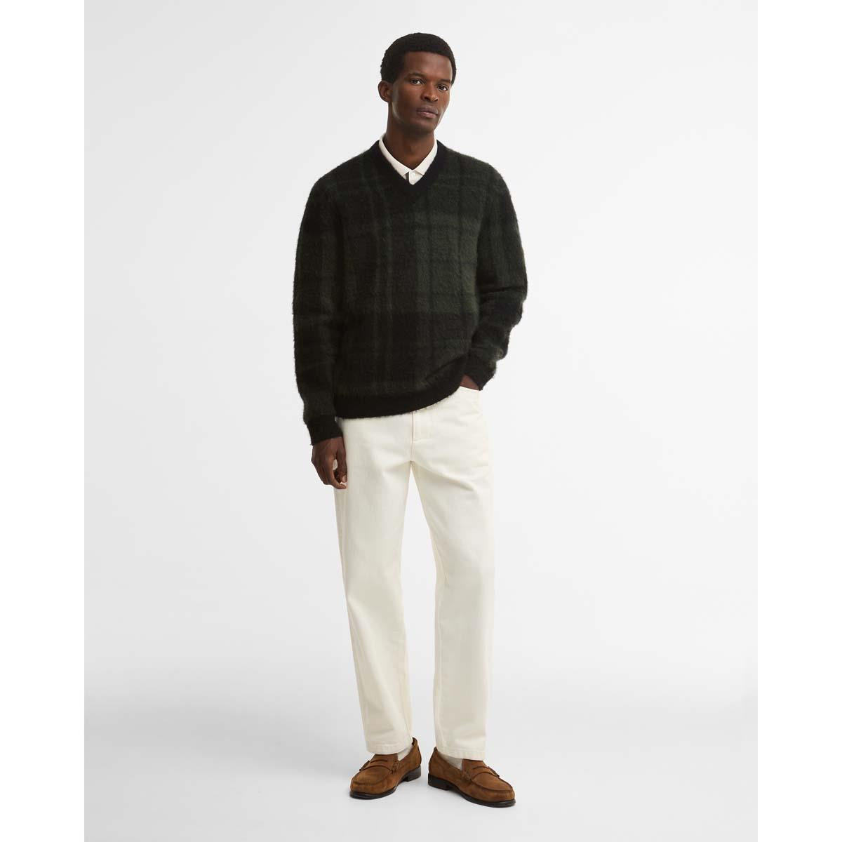 Barbour Mens Hunham Tartan V-Neck Knitted Jumper