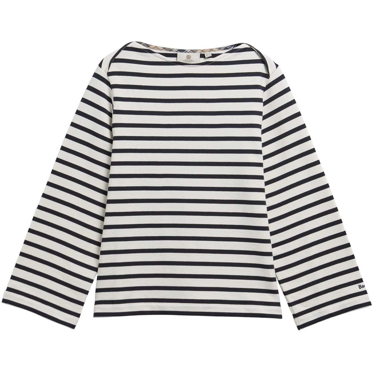 Cloud/Dark Navy Barbour Womens Amryn Striped Sweatshirt