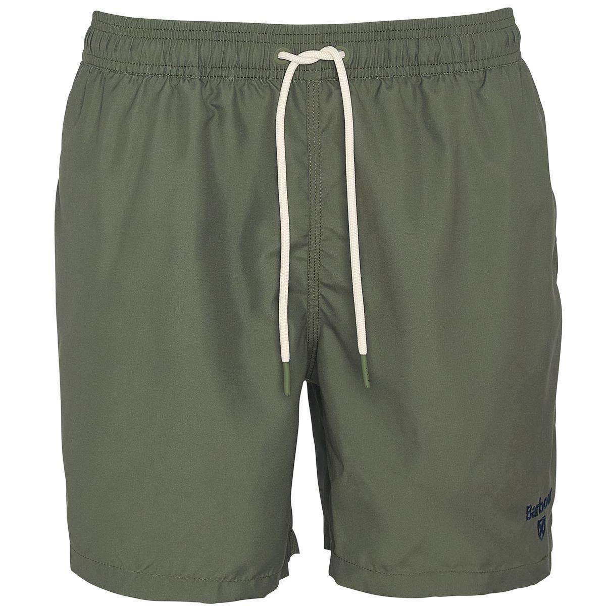 Olive Barbour Mens Staple Logo Swim Shorts