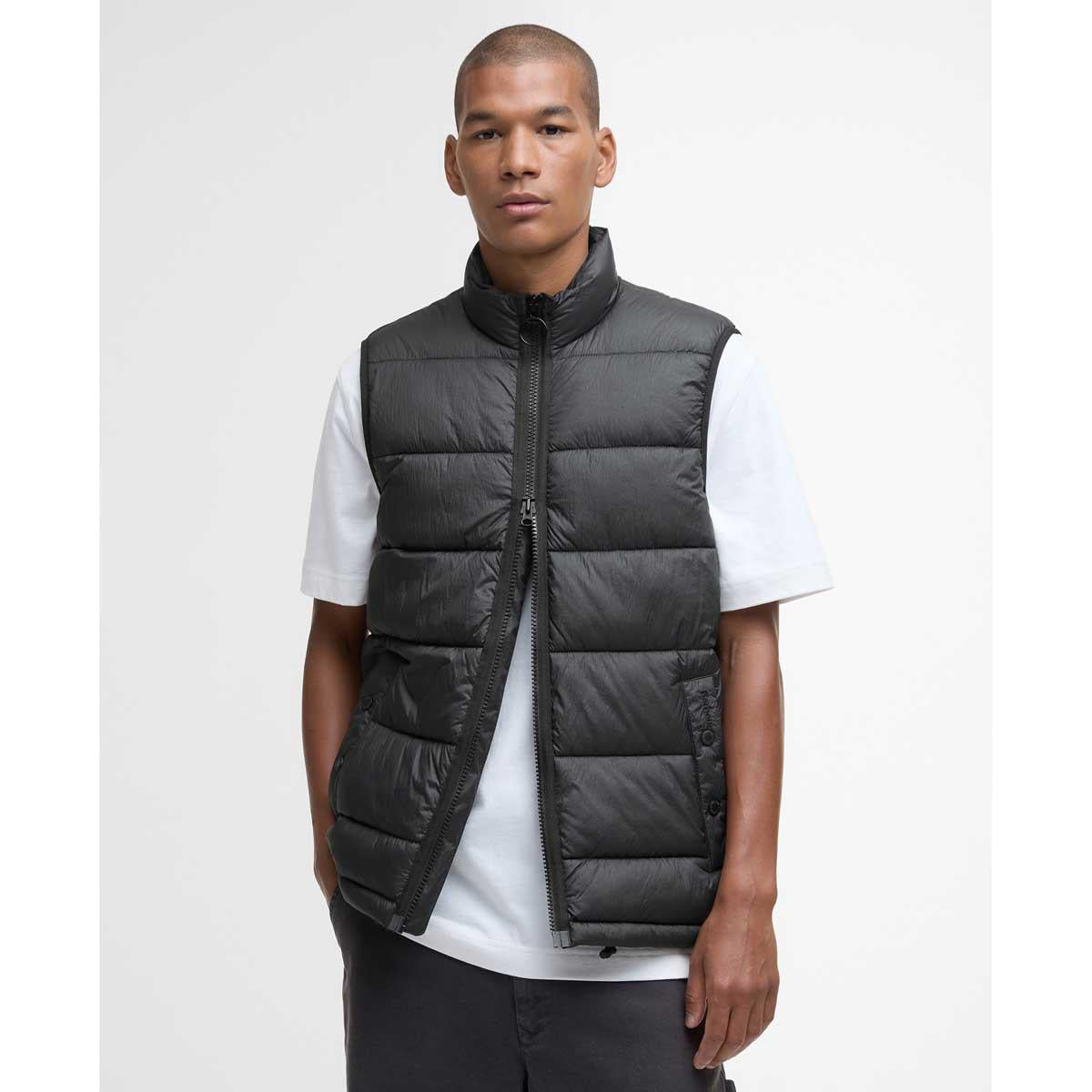 Black Barbour Mens Offshore Quilted Gilet Front