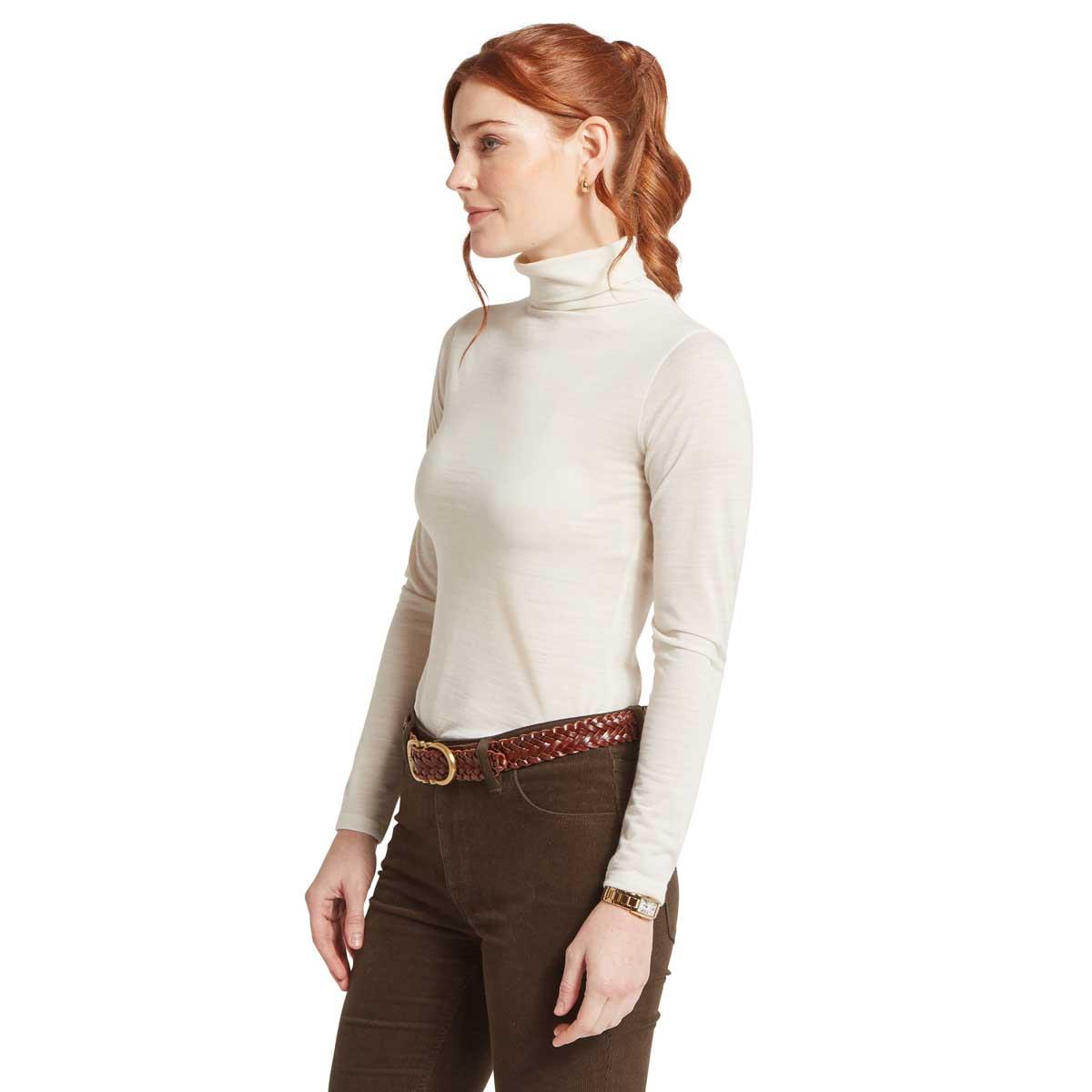 Soft White Schoffel Womens Malton Merino Top Side