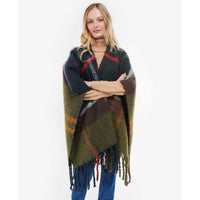 Classic Barbour Womens Isla Boucle Serape on model closed