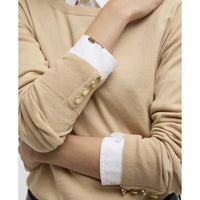Safari Barbour Womens Clover Knitted Jumper sleeves