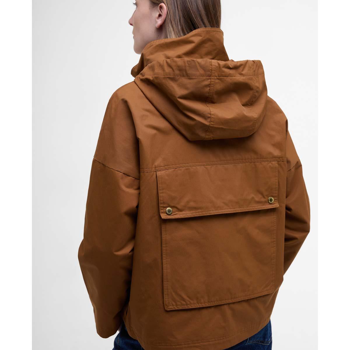 Rust Brown Barbour Womens Cecile Showerproof Jacket Back