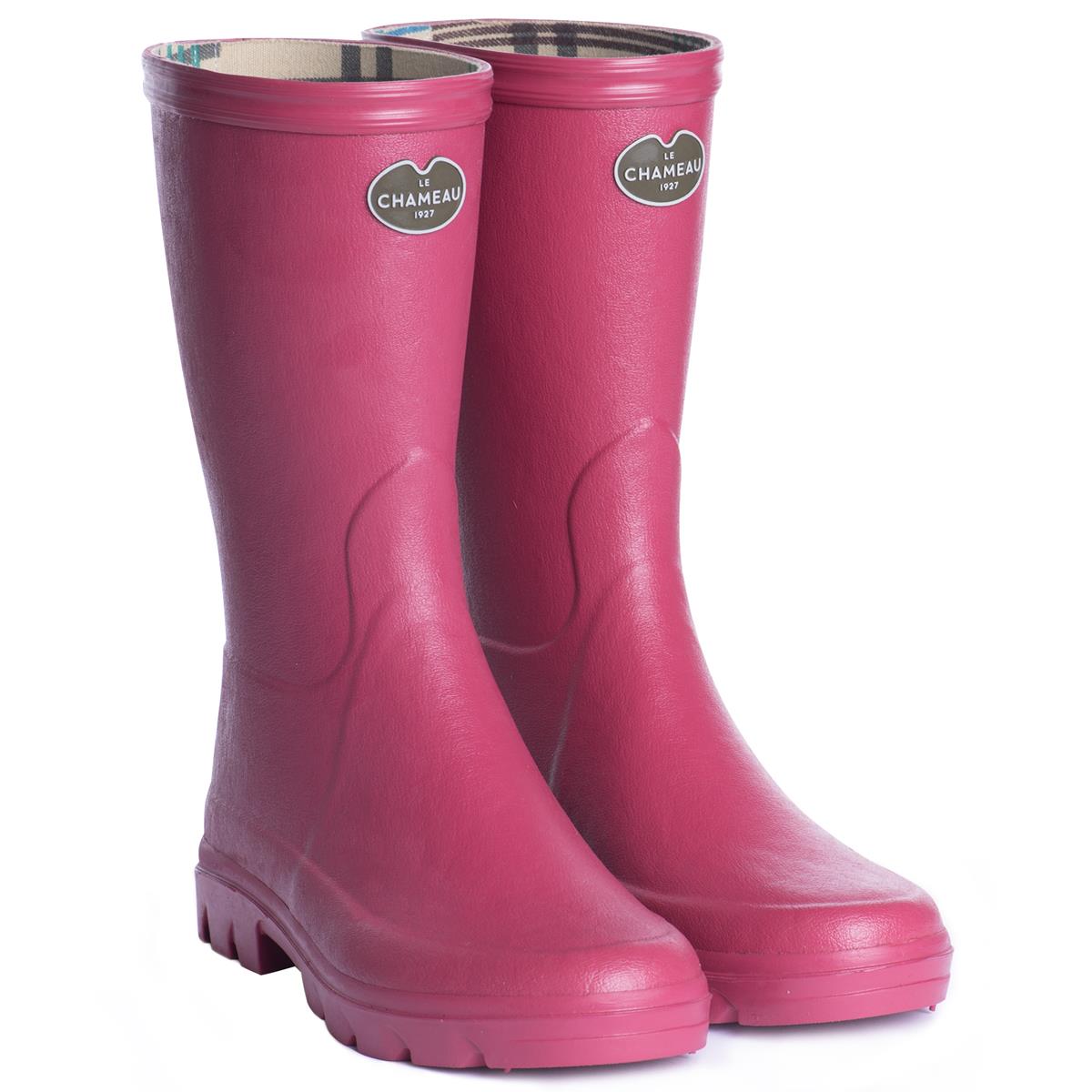 Le Chameau Womens Iris Bottillon Jersey Lined Boot Rose