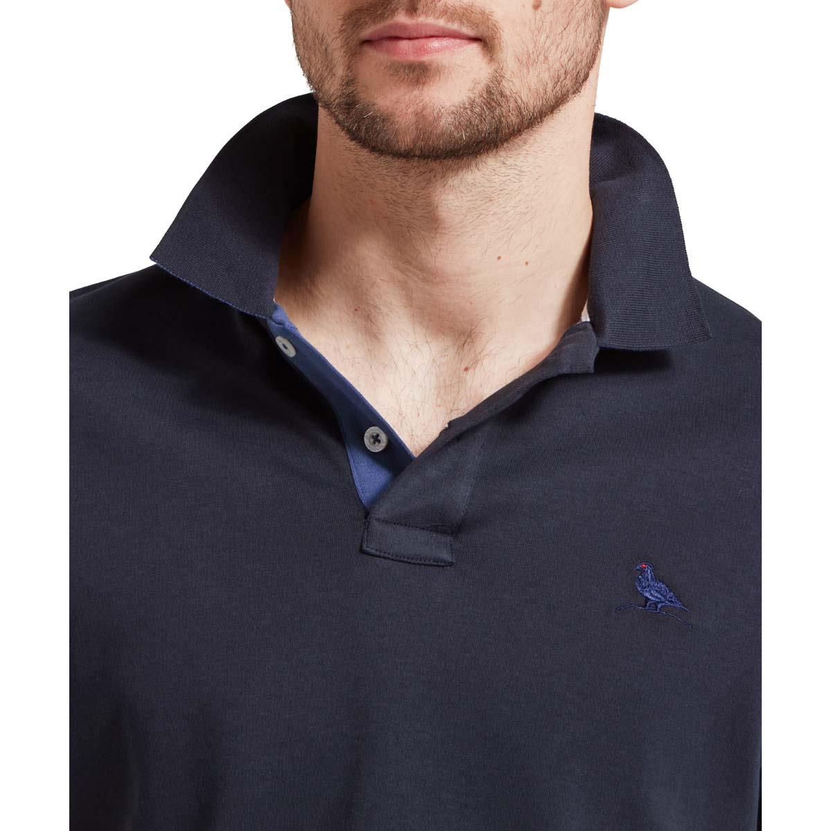 NAVY Schoffel Mens St Ives Jersey Polo Shirt COLLAR