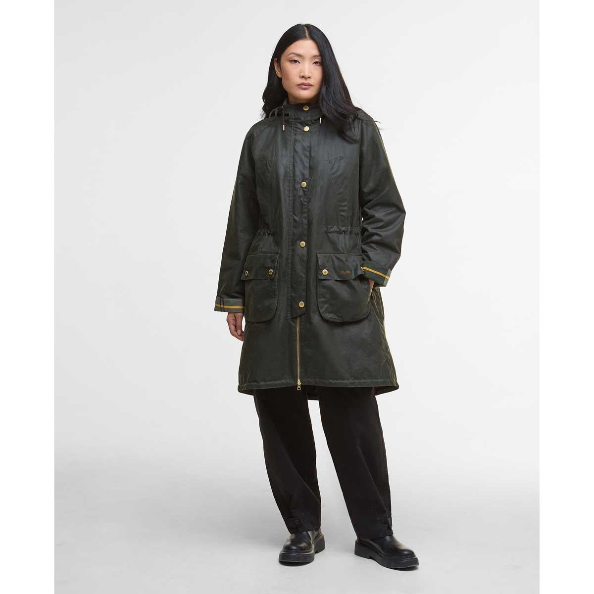 Fern/Ancient Tartan Barbour Womens Marcy Wax Parka front