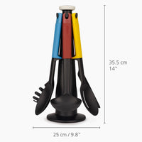 Joseph Joseph Elevate Carousel 6-piece Multicolour Utensil Set Size Guide