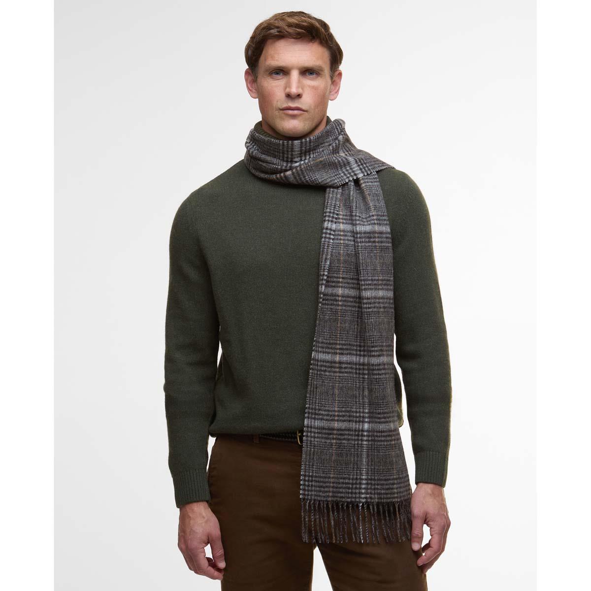 Grey Barbour Danbrooke Scarf On Model
