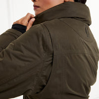 Khaki Holland Cooper Womens Stamford Country Coat On Model Detail