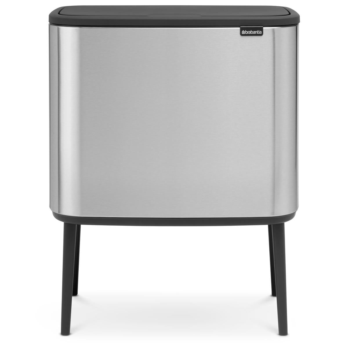 Matt Steel Fingerprint Proof Brabantia Bo Touch Bin 11+23 Litre
