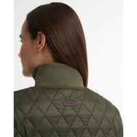 Olive Barbour Womens Hermione Quilted Jacket Back Neck