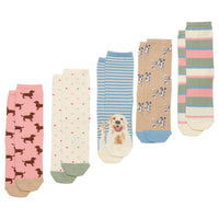 Joules Womens Everyday Ankle Socks 5 Pack