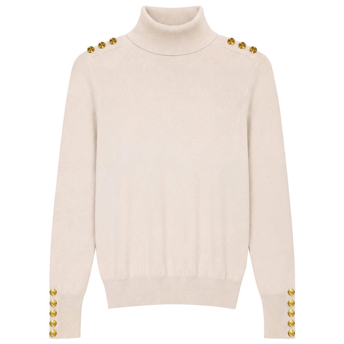 Holland Cooper Womens Buttoned Knit Roll Neck
