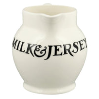 Emma Bridgewater Black Toast Jersey Cream Half Pint Jug Front View