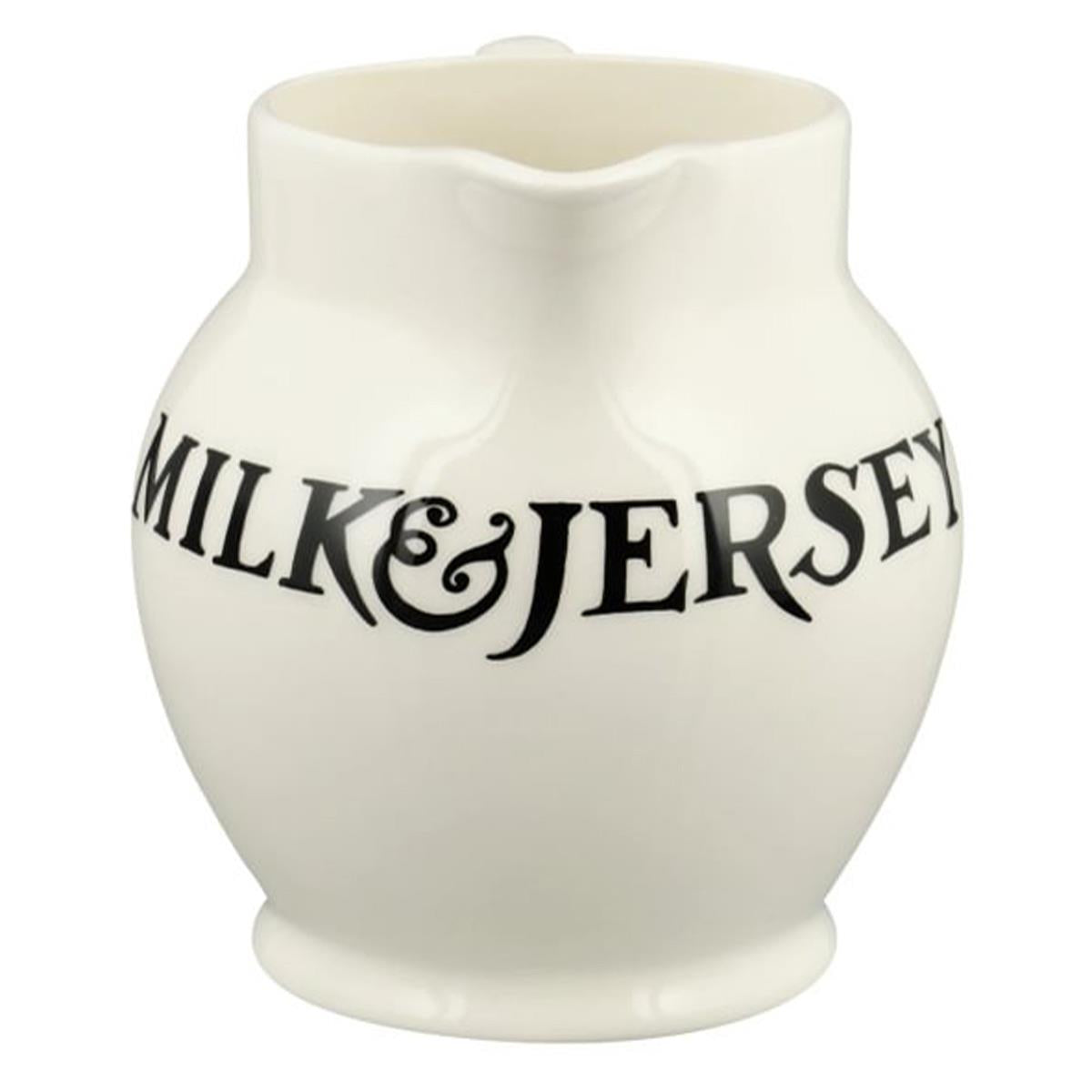 Emma Bridgewater Black Toast Jersey Cream Half Pint Jug Front View