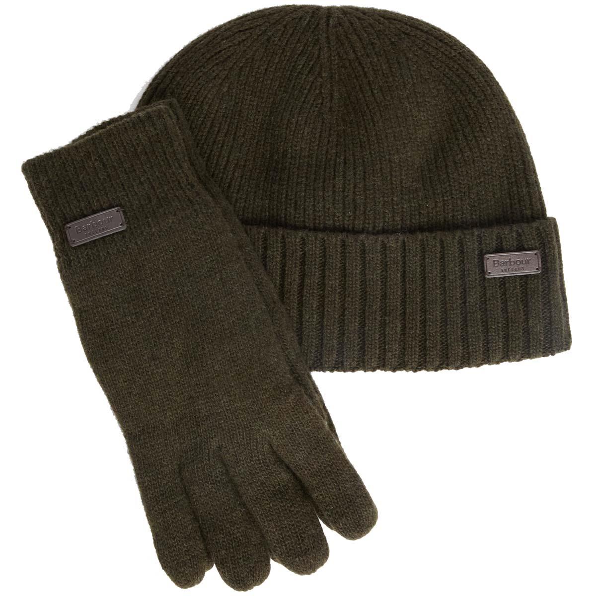 Barbour Mens Carlton Beanie & Gloves Gift Set