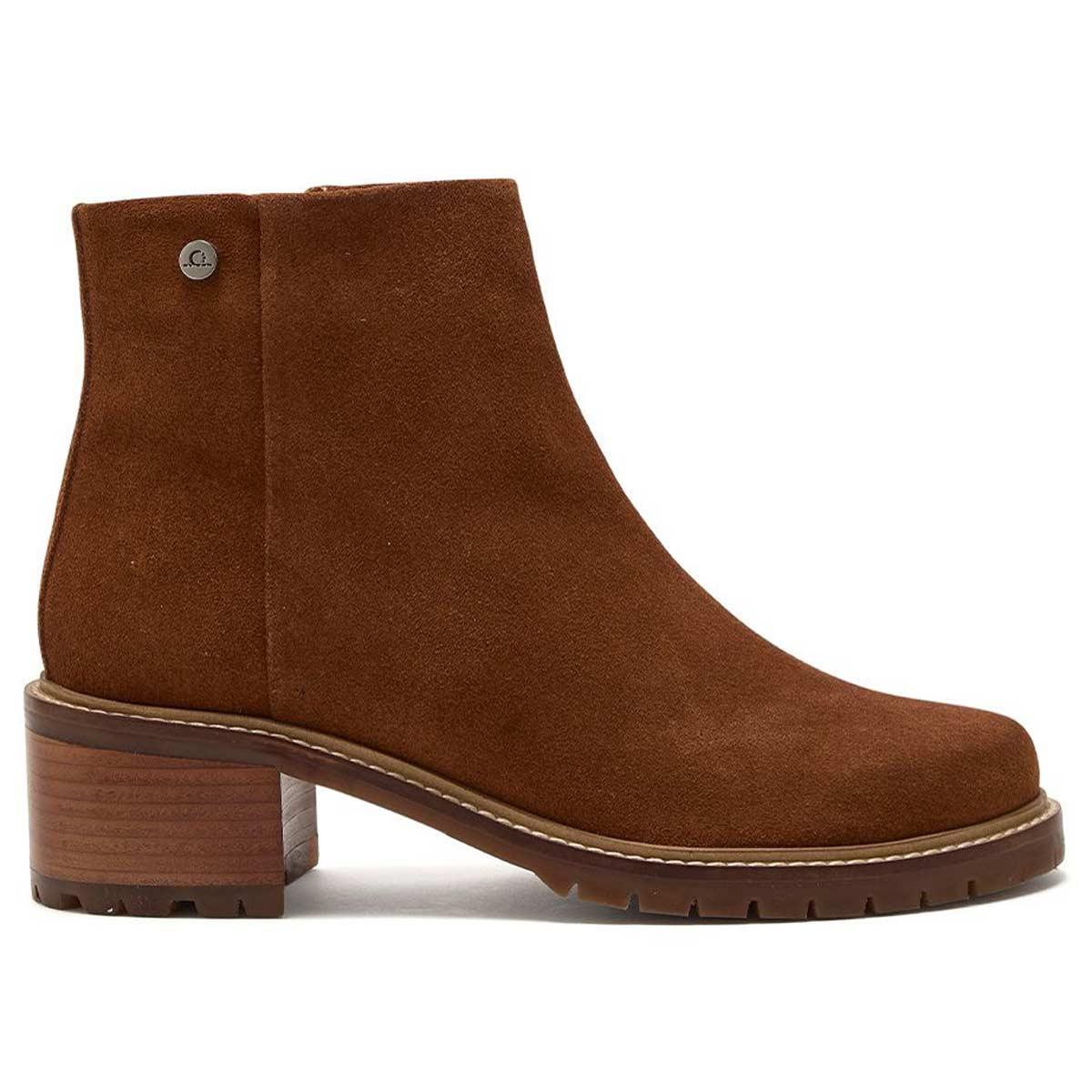 Tan Chatham Womens Hays Heeled Zip Boot