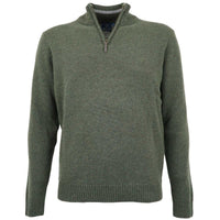 Albert and Maurice Netherton Zip Neck Lambswool Jumper Thyme