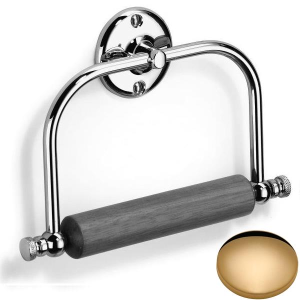 Samuel Heath Curzon Toilet Roll Holder With Wooden Roller N20