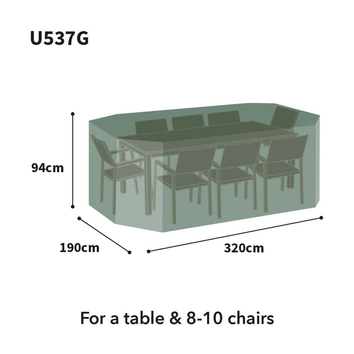 Bosmere Ultimate Protector Rectangular Patio Set Cover 8-10 Seat Green U537G