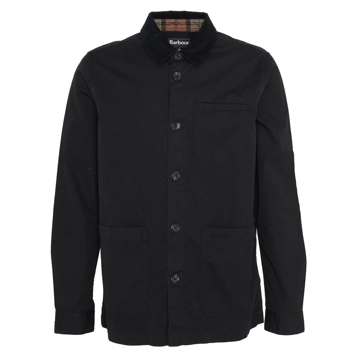 Black Barbour Mens Cole Tailored Fit Poplin Overshirt
