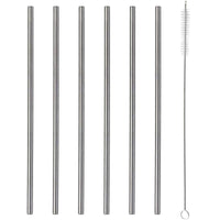 Viners Barware 6 Piece Short Steel Drinking Straws