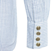 Azure Blue Holland Cooper Womens Classic V-Neck Blouse Detail