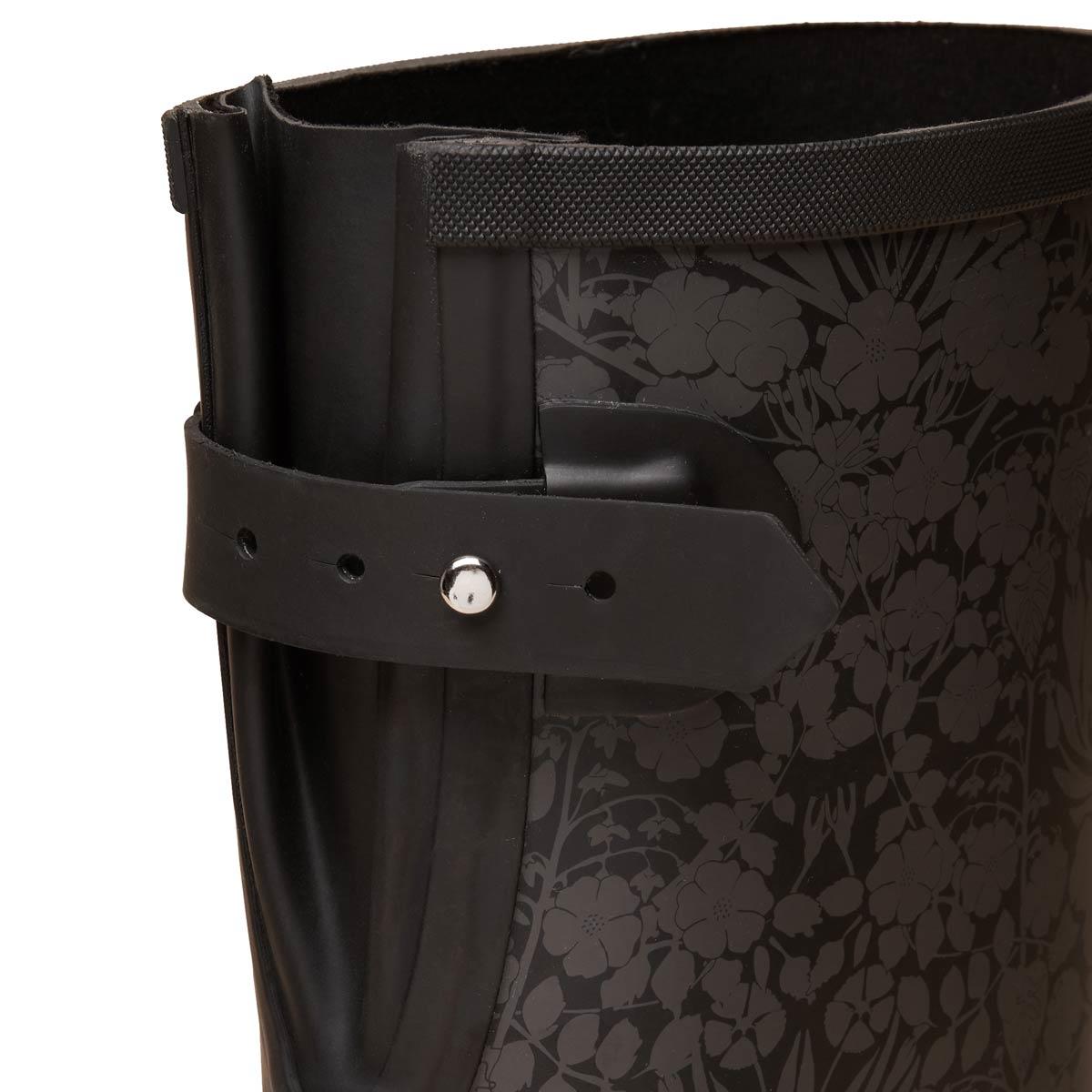 Black Joules Womens Welly Print Tall Wellies Back Detail