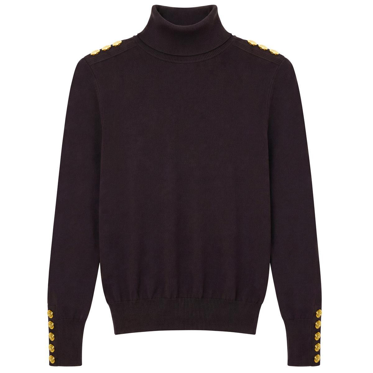 Holland Cooper Womens Buttoned Knit Roll Neck