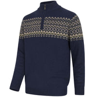 Hoggs Of Fife Mens Colonsay Fair Isle 1/4 Zip Pullover